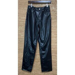 H & M Divided High Rise Faux Leather Pants Black Size 4